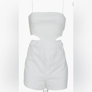 Vici Sicily Smocked Cotton Cutout Romper